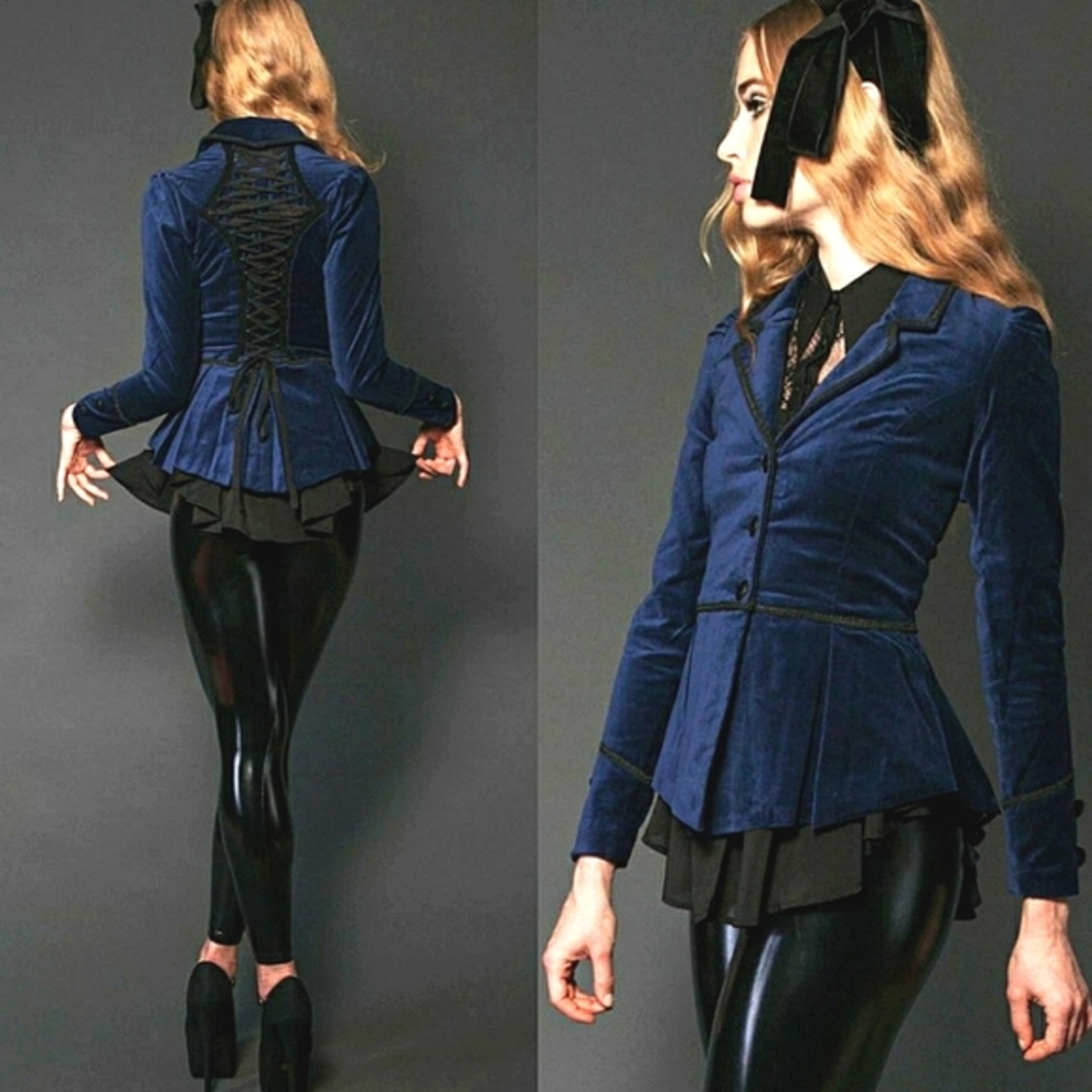LIP SERVICE Blue Velvet Corset Jacket